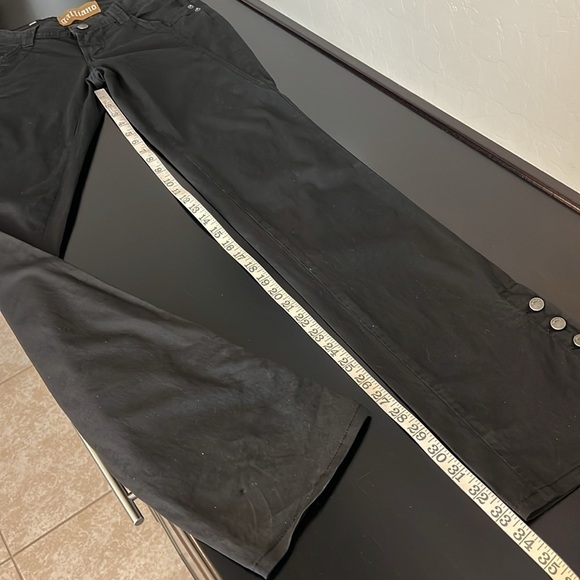 Galliano authentic black denim pants, split hem with buttons, low waist, size 27 - Picture 8 of 14